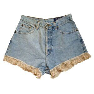Eddie Bauer Lace trim Denim shorts Size 4 Super sexy